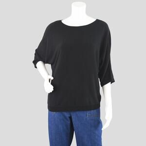 Vintage New York & Co Black Acrylic Short Sleeve Sweater Women's Medium